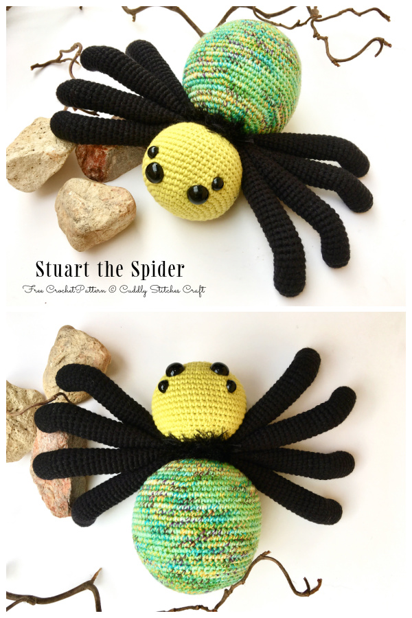 Crochet Stuart the Spider Amigurumi Free Patterns