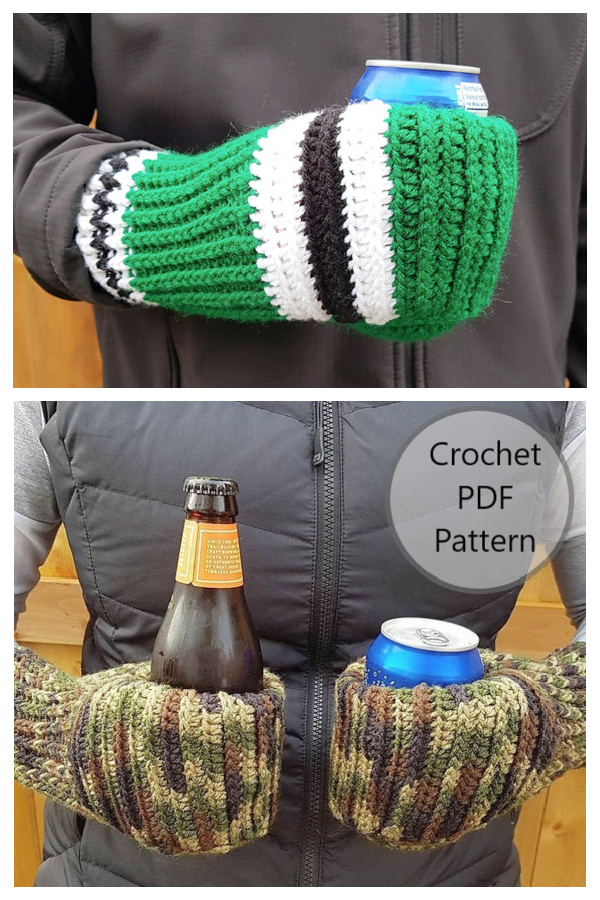 Beer Mitten Cozy Crochet Patterns