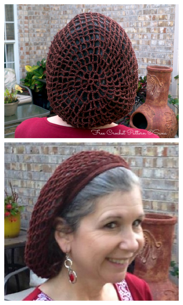 Snood Hair Net Free Crochet Patterns