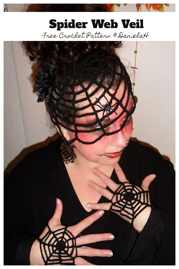 Halloween Spider Web Veil Free Crochet Patterns