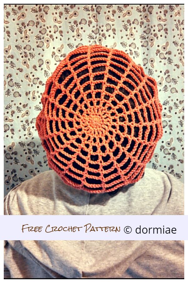 Halloween Spider Web Slouchy Hat Free Crochet Patterns