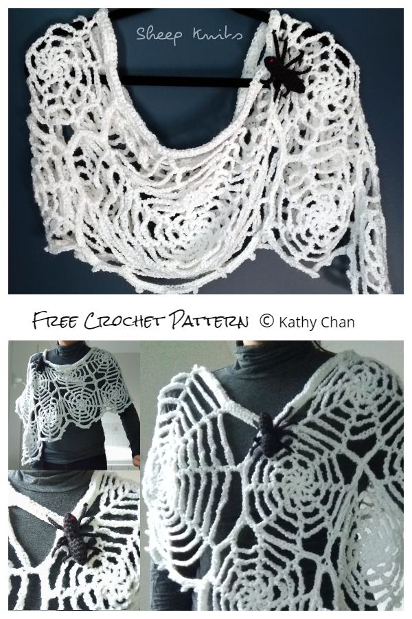 Halloween Spider Web Poncho Free Crochet Patterns