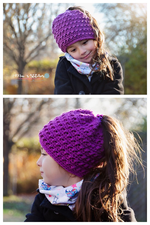 Criss Cross Ponytail Hat Crochet Patterns