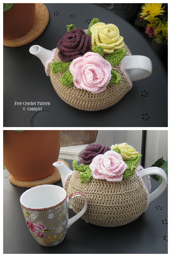 Rose Tea Cosies Free Crochet Patterns