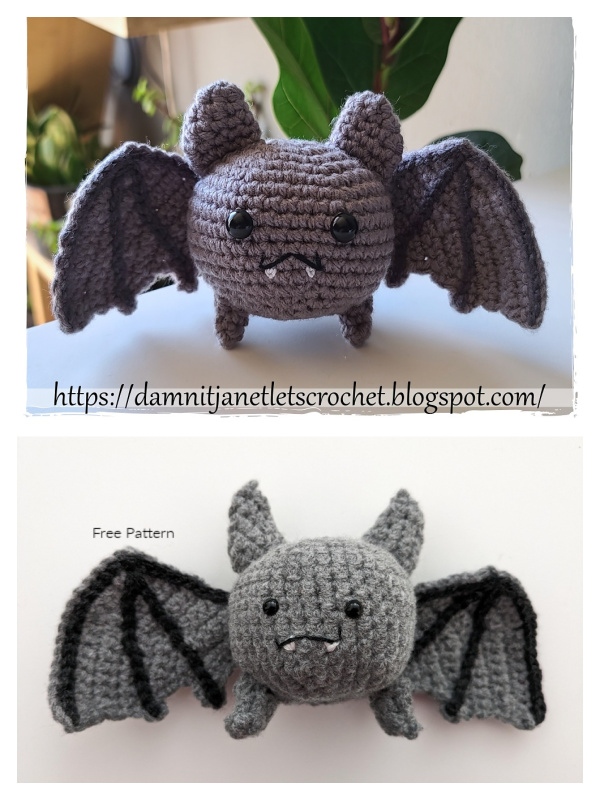 Crochet Round Plush Bat Amigurumi Free Pattern