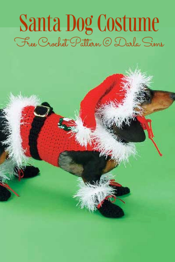 Santa Dog Costume Christmas Outfit Free Crochet Patterns