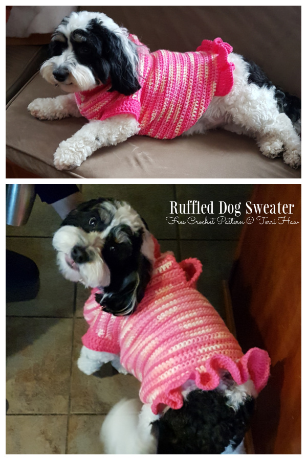 Ruffled Dog Sweater Free Crochet Patterns