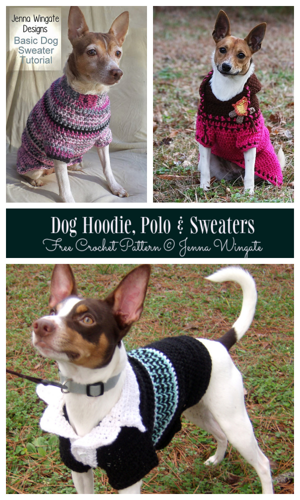 Dog Hoodie & Polo Dog Sweater Free Crochet Patterns