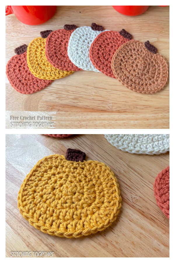 Fall Pumpkin Coaster Free Crochet Pattern