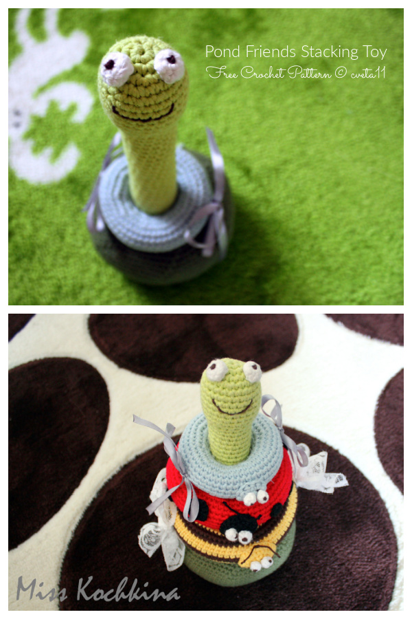 Fun Pond Friends Stacking Toy Free Crochet Patterns 