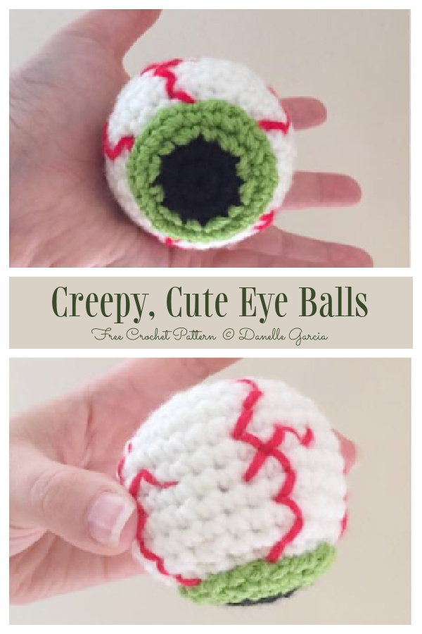Halloween Creepy, Cute Eye Balls Patrones de ganchillo gratis