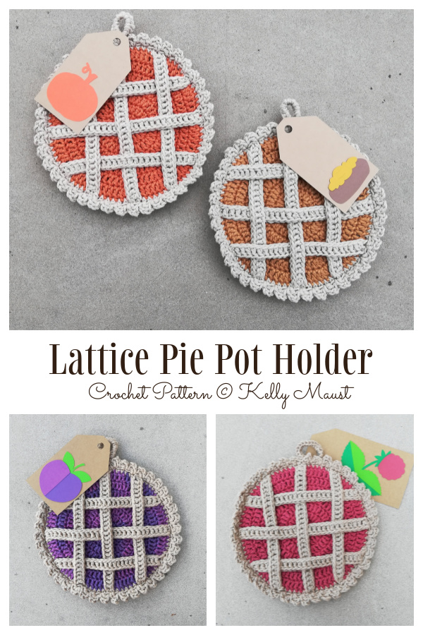 Lattice Pie Potholder Free Crochet Patterns