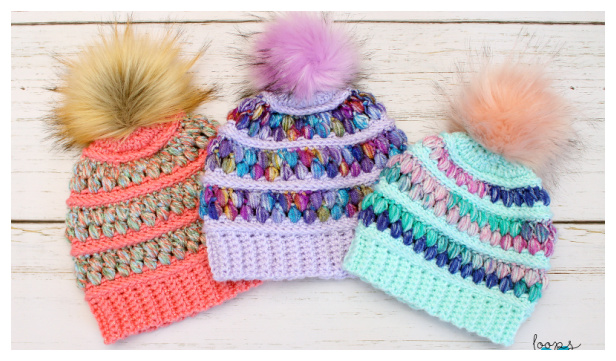 Fabulous Puff Stitch Hat Free Crochet Patterns