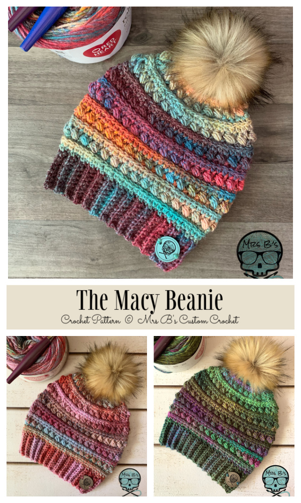 The Macy Beanie Hat Crochet Patterns