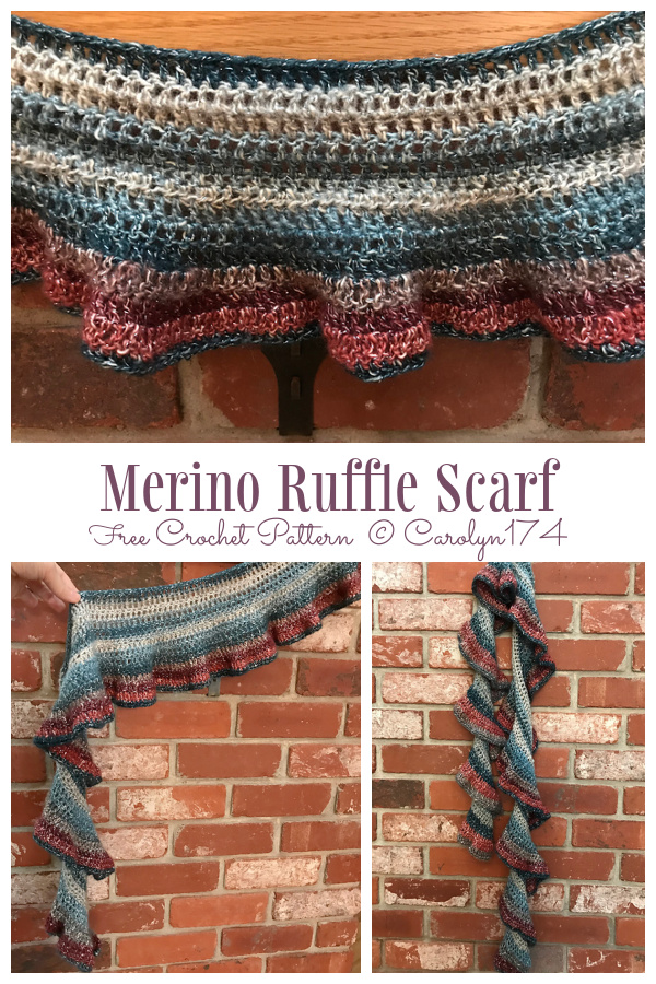 Merino Ruffle Scarf Free Crochet Patterns