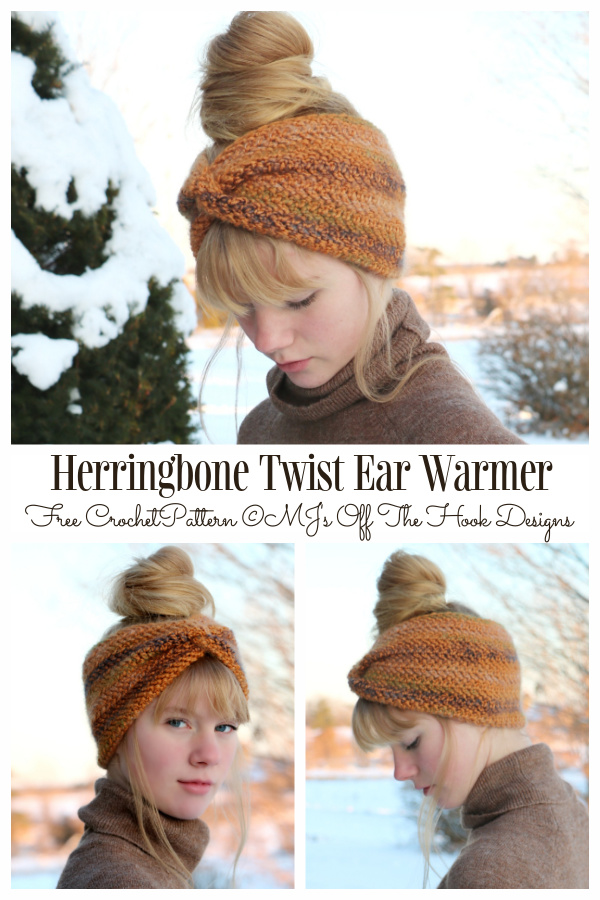 Herringbone Twist Ear Warmer Free Crochet Patterns