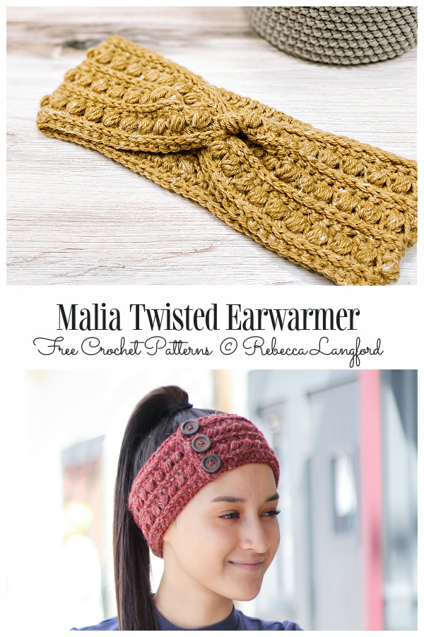Malia Twisted Earwarmer Free Crochet Patterns