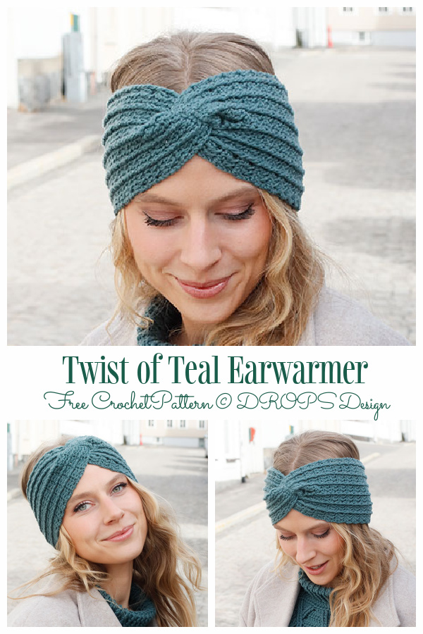 Twist of Teal Ear Warmer Free Crochet Patterns