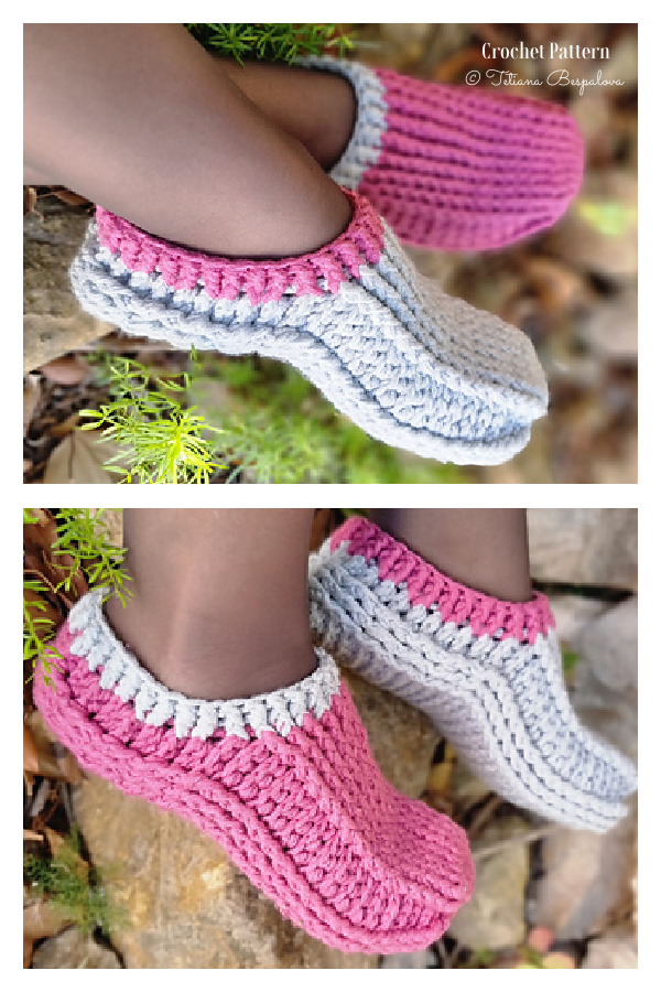 S.3 Blue Unisex Slippers Crochet Patterns