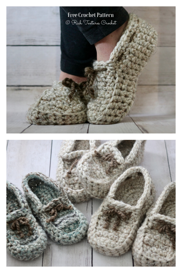 Unisex Fireside Slippers Free Crochet Pattern