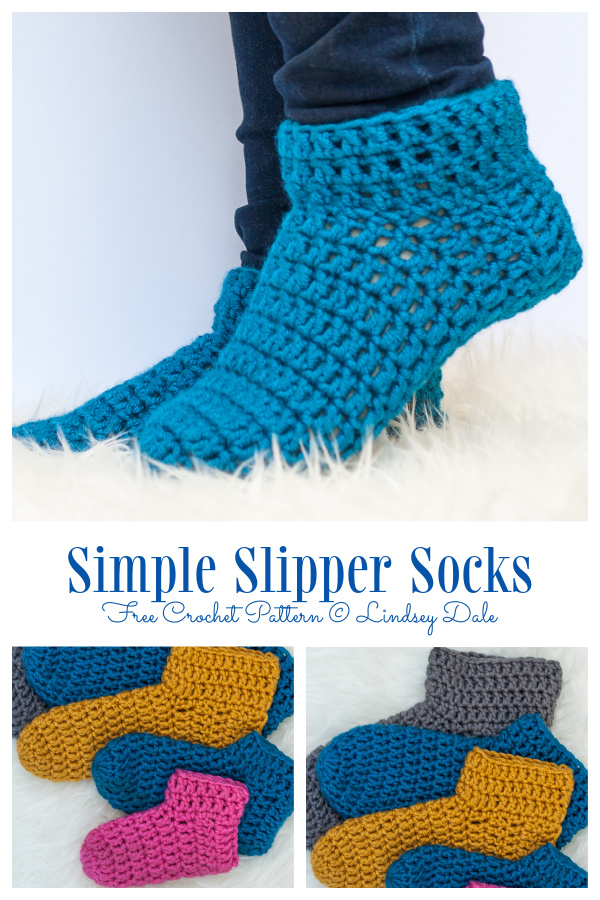 Simple Slipper Socks Free Crochet Patterns