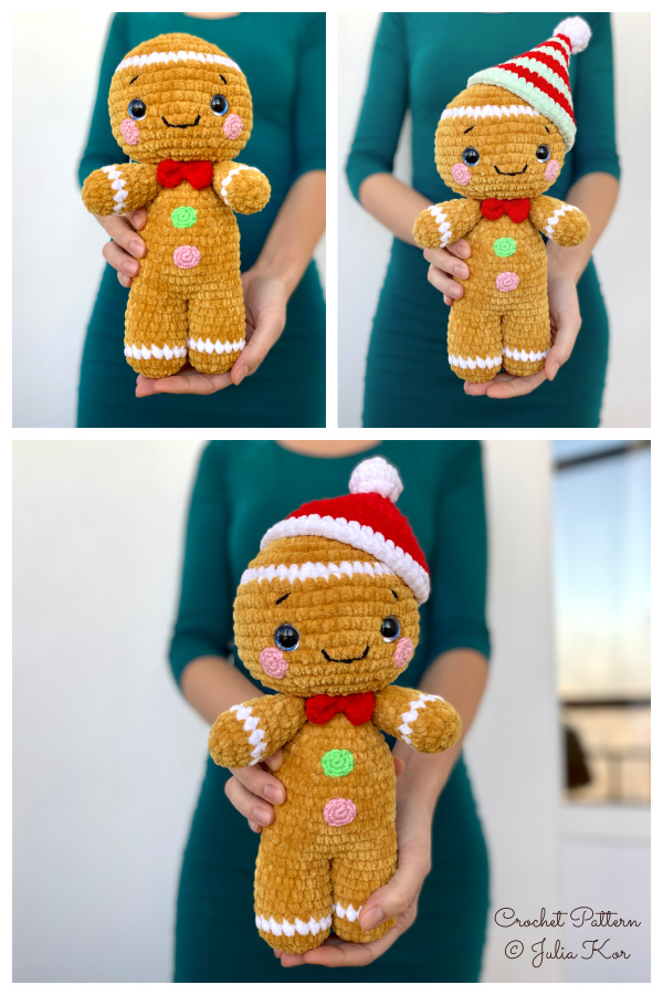 Christmas Crochet Gingerbread Man Amigurumi Patterns