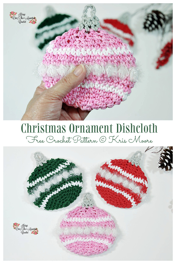 Christmas Ornament Dishcloth Free Crochet Patterns