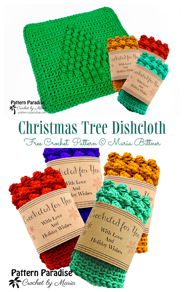 Christmas Tree Dishcloth Free Crochet Patterns