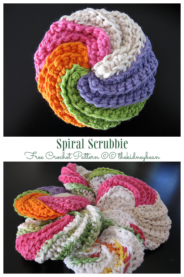 Spiral Scrubbie Free Crochet Patterns