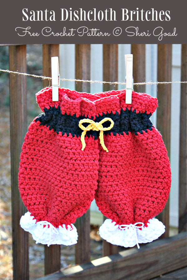 Christmas Santa Dishcloth Britches Free Crochet Patterns