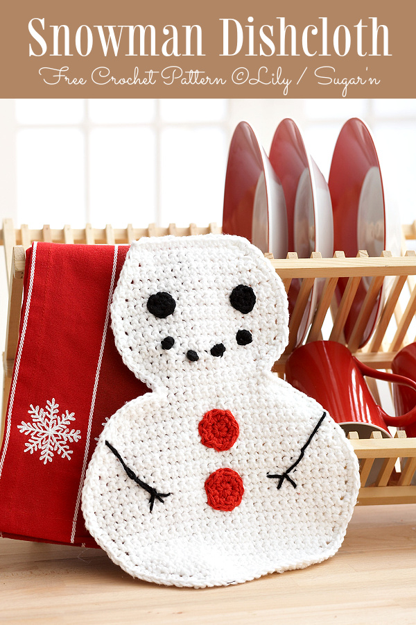 Christmas Snowman Dishcloth Free Crochet Patterns