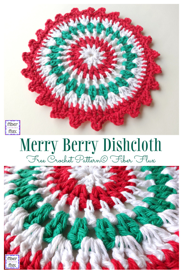 Christmas Merry Berry Dishcloth Free Crochet Patterns