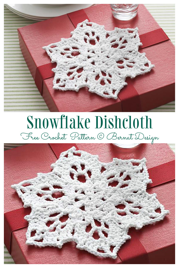 Christmas Snowflake Dishcloth Free Crochet Patterns