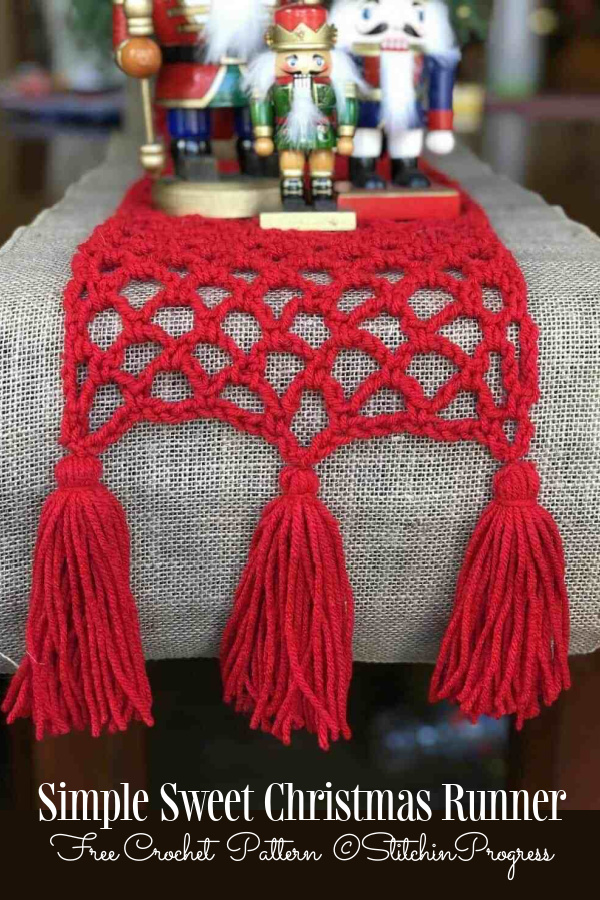 Simply Sweet Christmas Table Runner Free Crochet Pattern