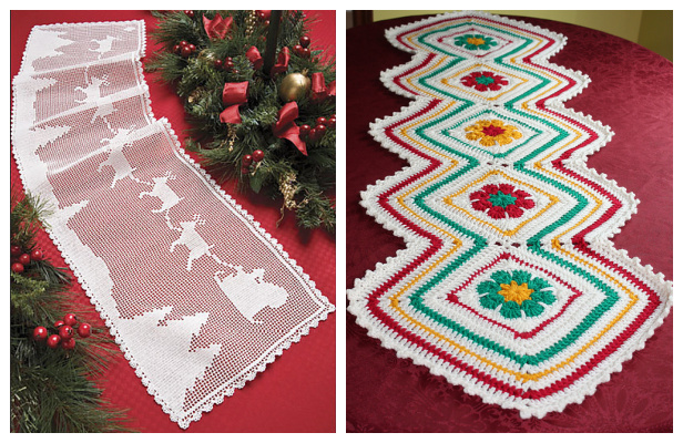 Red Christmas Truck Table Runner Free Crochet Patterns