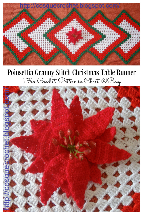 Granny Stitch Christmas Table Runner Free Crochet Patterns