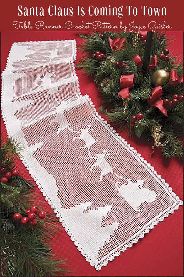 Santa Claus Is Coming To Town Table Runner Crochet Patterns