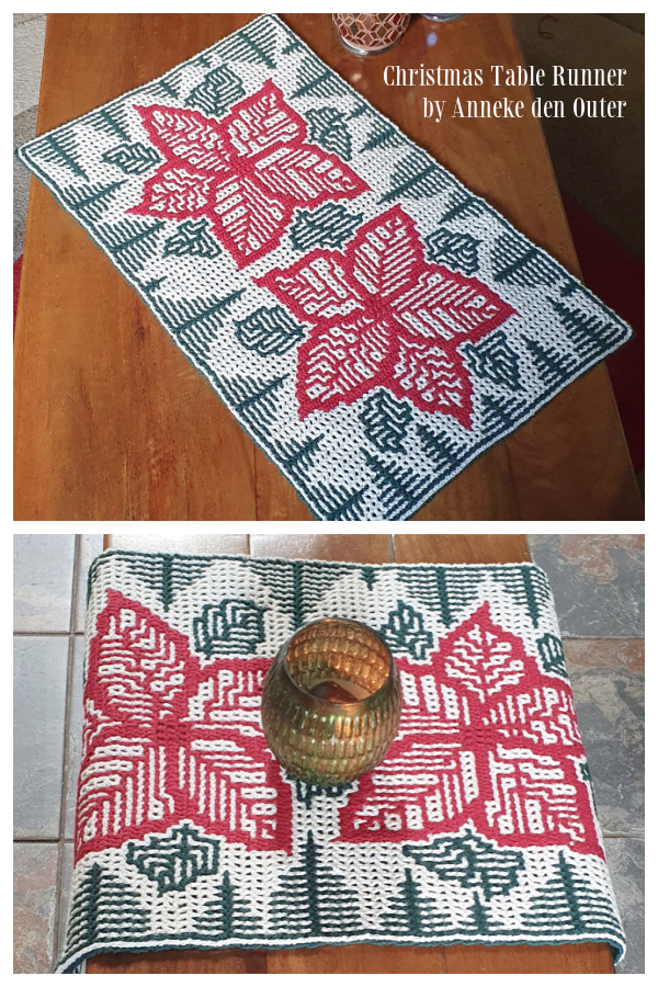 Mosaic Christmas Table Runner Crochet Patterns