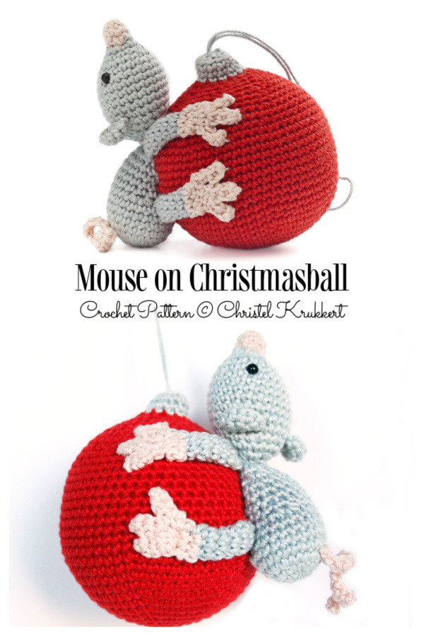 Crochet Christmas Mouse on Christmasball   Amigurumi Patterns
