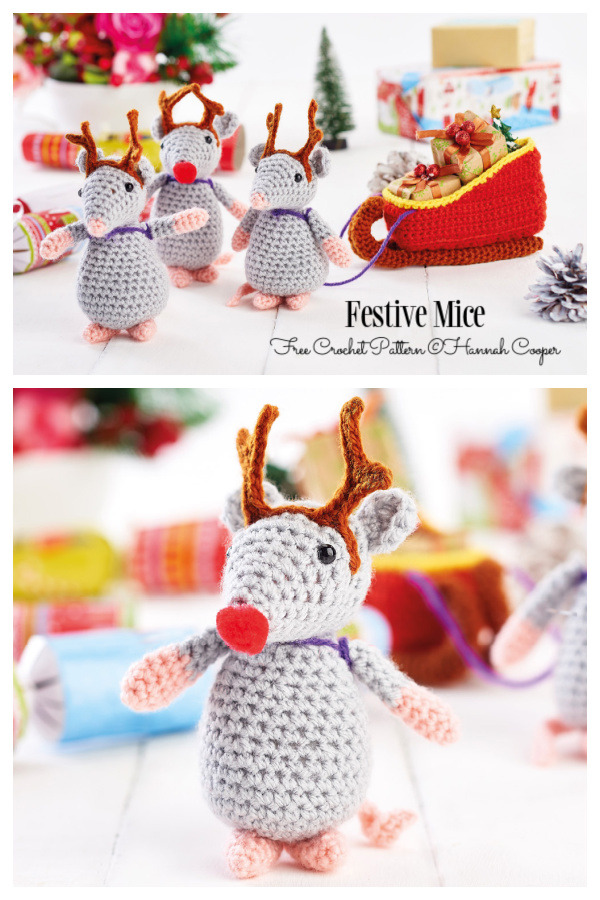 Crochet Festive Mouse Amigurumi Free Patterns