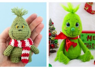 Crochet Grinch Amigurumi Free Patterns Crochet Mini Happy Grinch Amigurumi Free Patterns