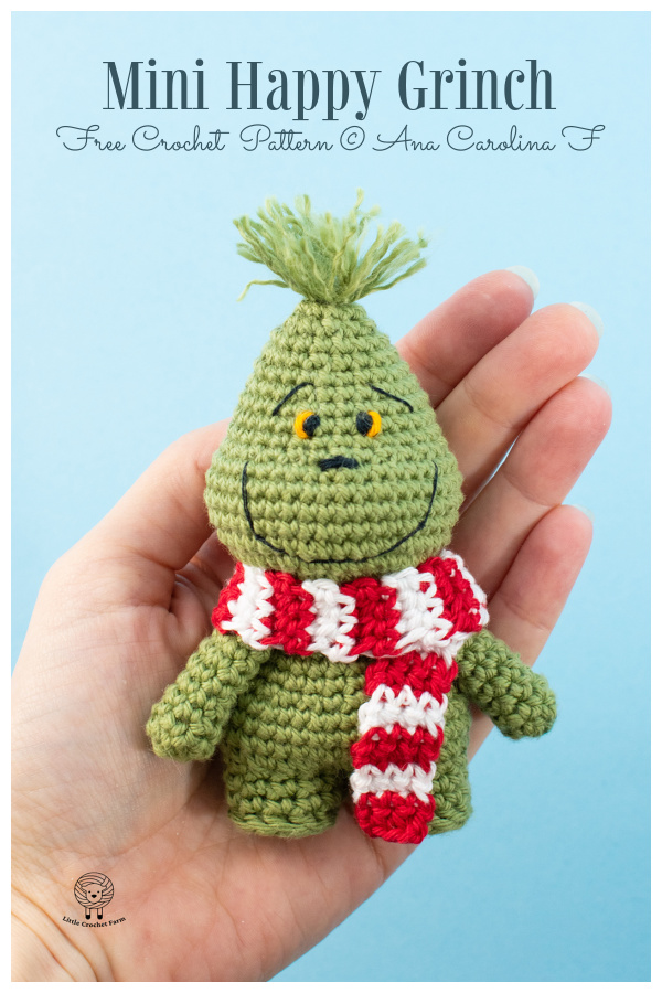 Crochet Mini Happy Grinch Amigurumi Free Patterns 