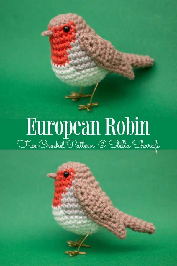 Crochet European Robin Bird Amigurumi Free Patterns