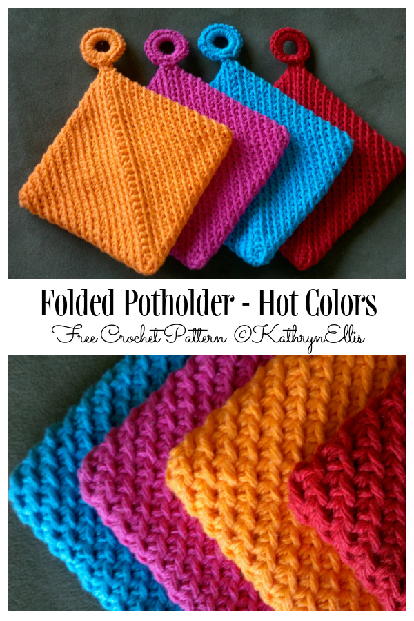 Double Thick Folded Potholder Free Crochet Patterns