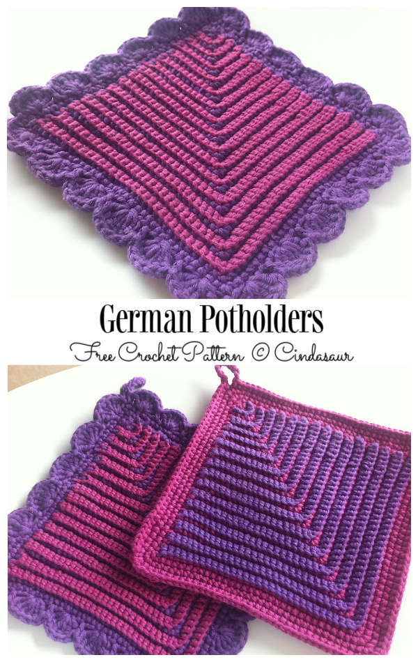 Double Thick German Potholder Free Crochet Patterns