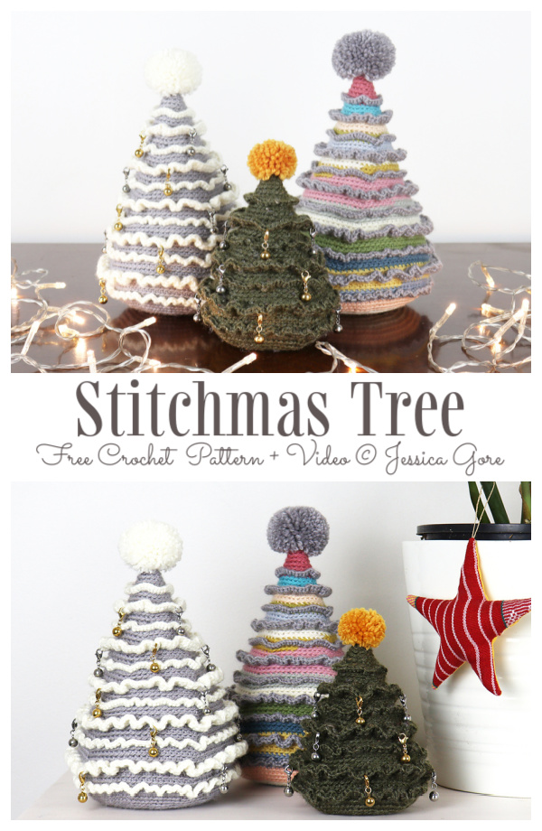 Stitchmas Tree/Round Christmas Tree Free Crochet Patterns + Video