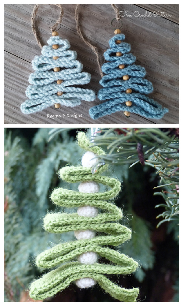 Rustic Tree Ornament Free Crochet Patterns