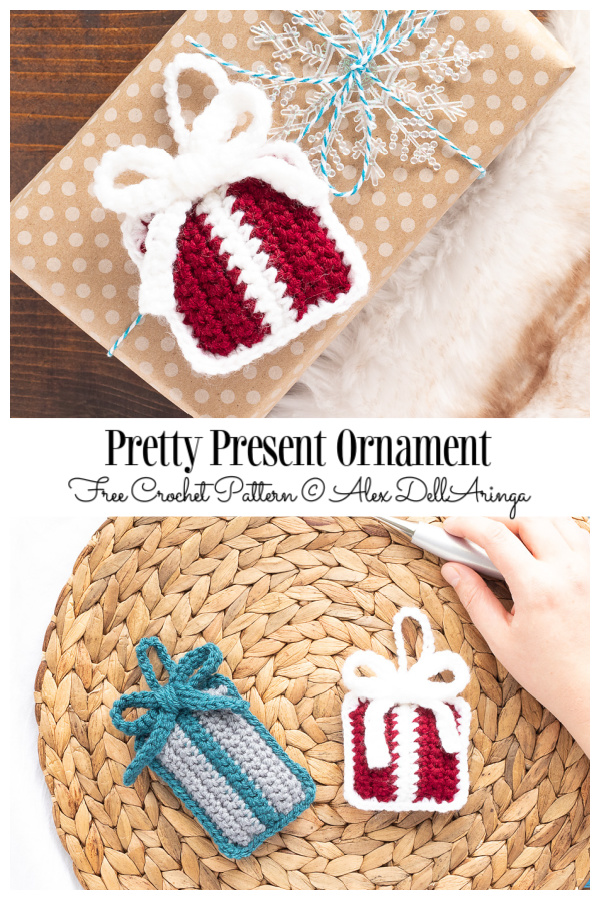 Pretty Present Ornament Free Crochet Patterns