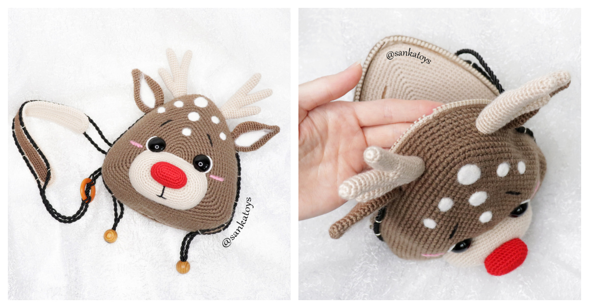 Christmas Reindeer Bag Free Crochet Pattern + Video
