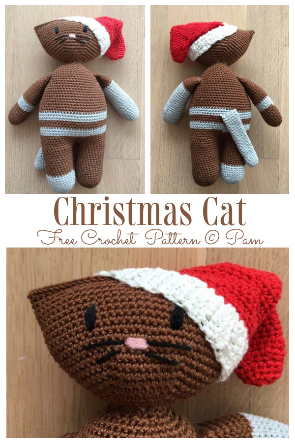 Crochet Christmas Kitty Ornament Amigurumi Free Patterns